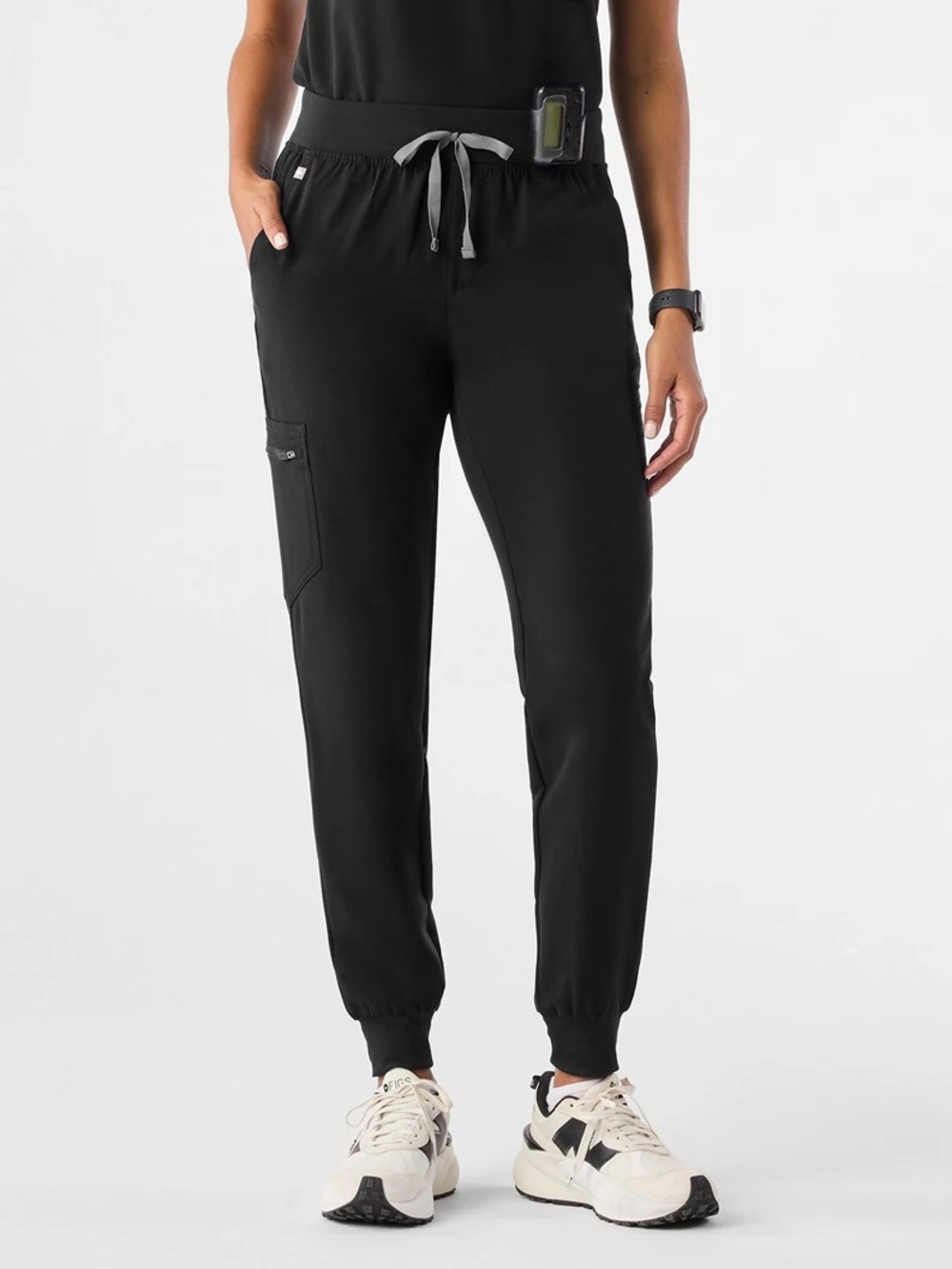 Figs Zamora Cargo Scrub Pants in Black